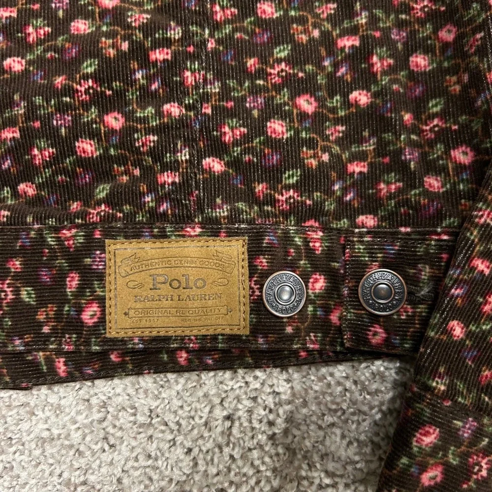 NWT Polo Country Ralph Lauren Floral Corduroy Trucker‎ Jacket Girls Size XL (16)